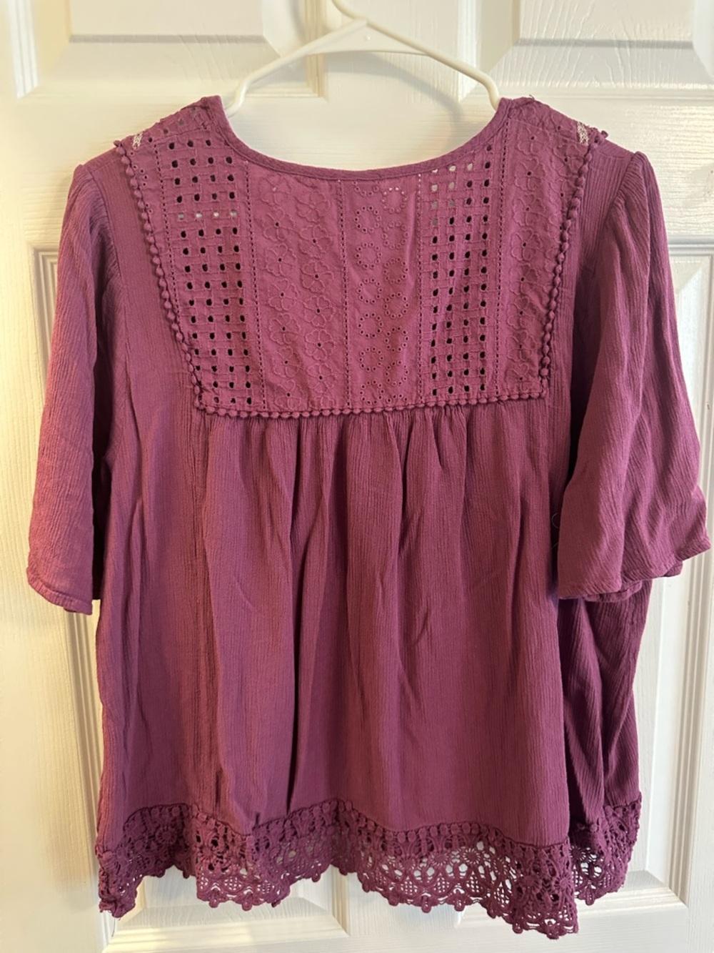 Knox Rose Mauve Purple Embroidered Boho Tunic - Picture 5 of 5